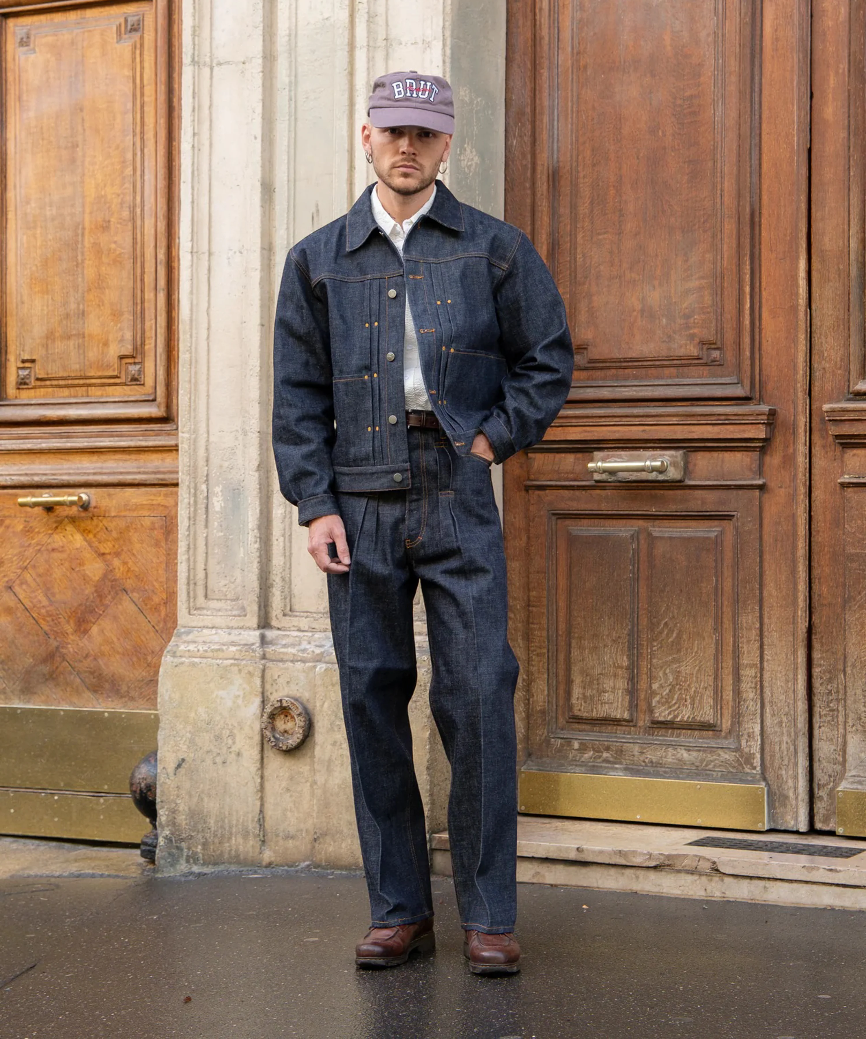 REWORK® DOUBLE PLEATED DENIM JACKET - Image 3