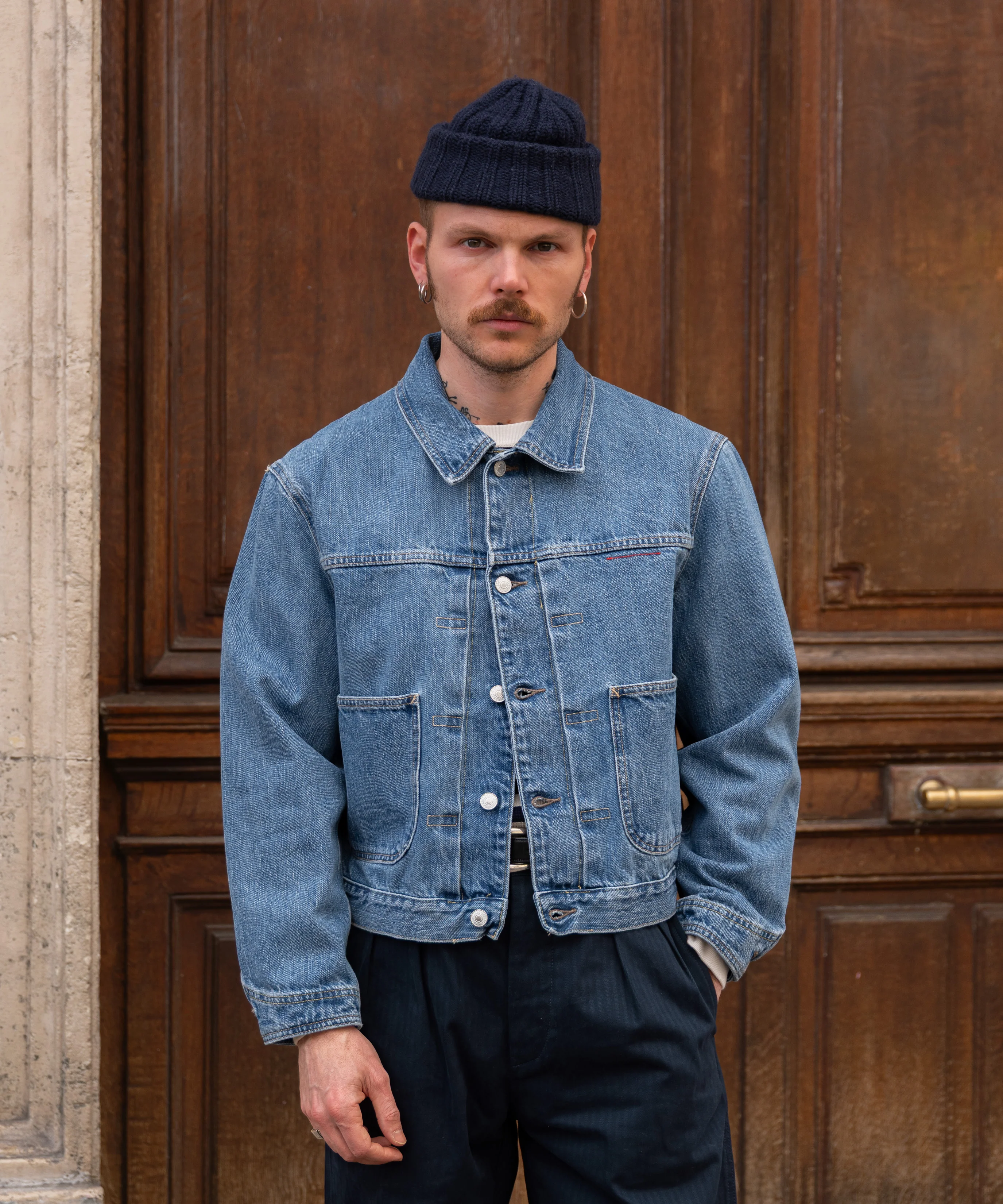THE PLEATED SELVEDGE DENIM JACKET - Image 2