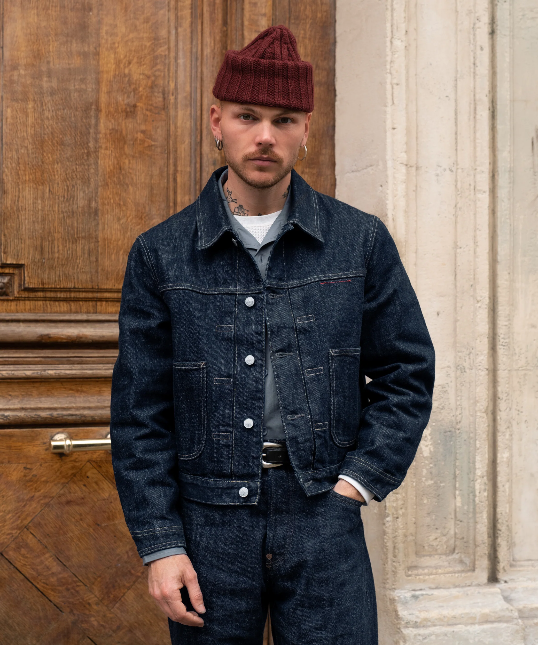 THE PLEATED SELVEDGE DENIM JACKET - Image 2