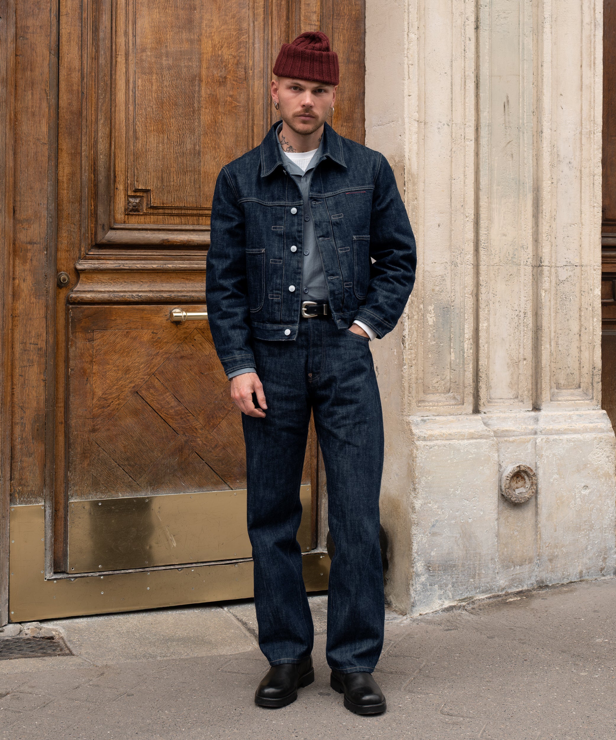 THE PLEATED SELVEDGE DENIM JACKET - Image 3